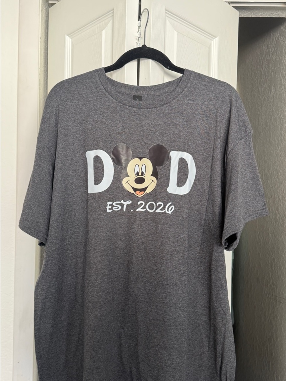 Gildan Gray Disney Dad Cotton Crewneck Tee